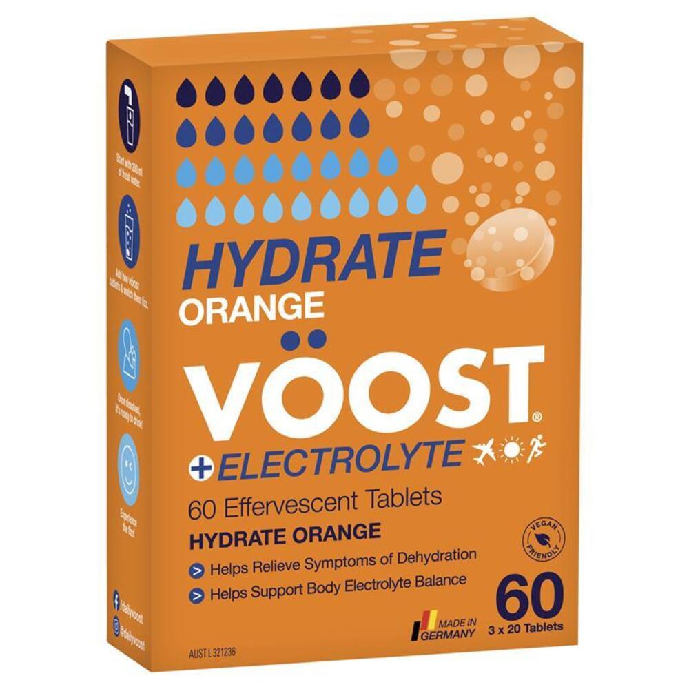 Voost Hydrate Orange Effervescent Tablets 60 Pack Exclusive Size
