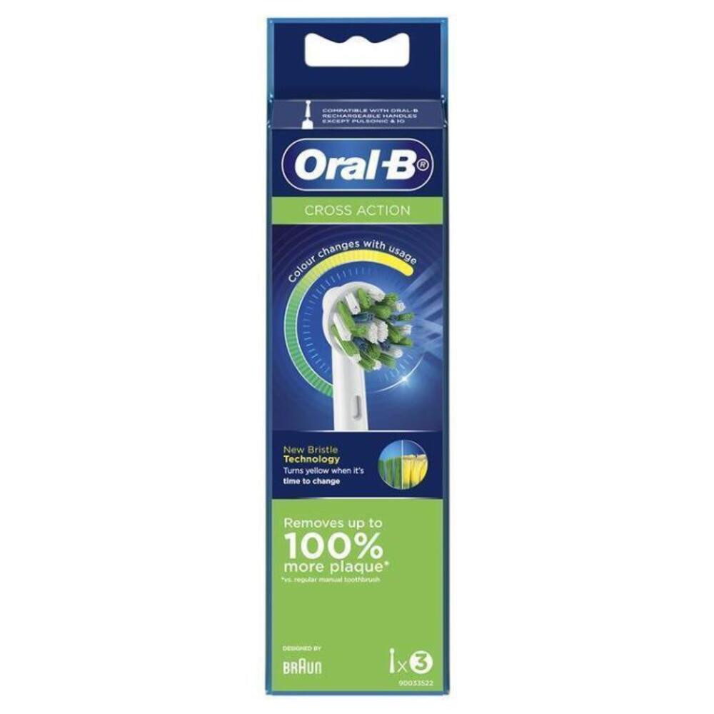 Oral B Power Toothbrush Cross Action Refills Rainbow 3 Pack