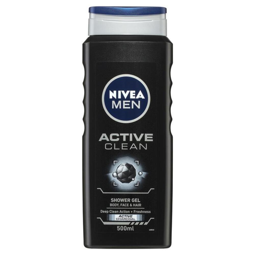 니베아 포 맨 액티브 클린 샤워 젤 500ml, Nivea for Men Active Clean Shower Gel 500ml
