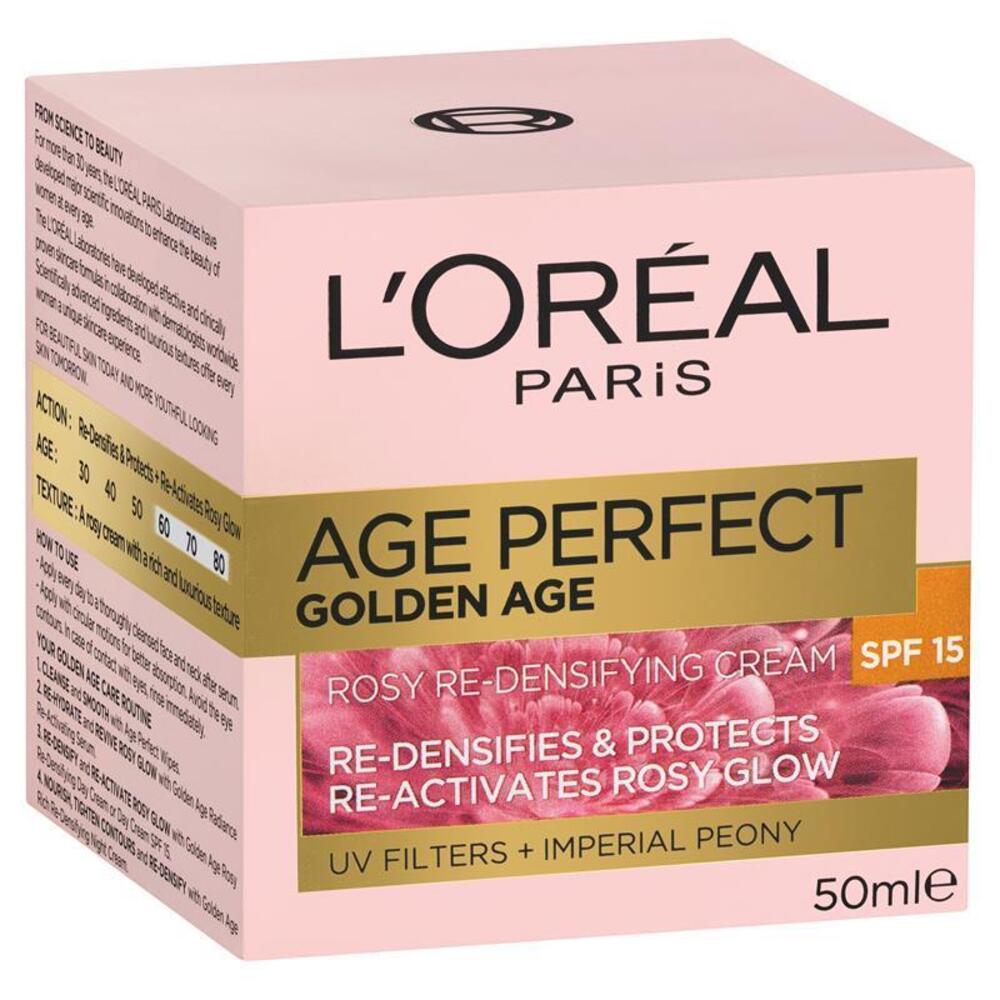 로레알 파리 에이지 퍼펙트 골든 에이지 로지 리덴시파잉 데이 크림 SPF 15 50ml, Loreal Paris Age Perfect Golden Age Rosy Re-Densifying Day Cream SPF 15 50ml