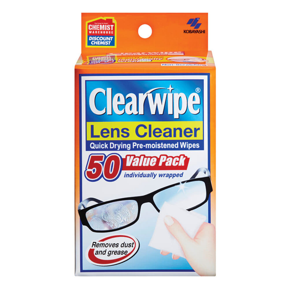 클리어와이프 렌즈 클리너물티슈 익스클루시브 사이즈, Clearwipe Lens Cleaner 50 Wipes Exclusive Size