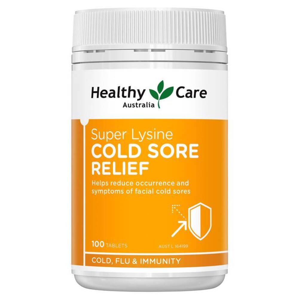 Healthy Care Super Lysine Cold Sore Relief 1000mg 100 Tablets