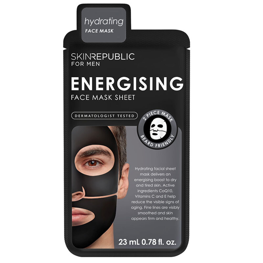 스킨리퍼블릭 맨스 에너자이징 페이스 마스트 쉬트, Skin Republic Mens Energising Face Mask Sheet