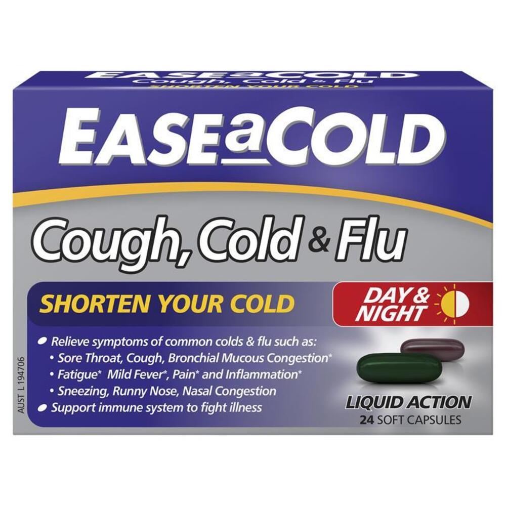이즈어콜드 기침 콜드 and 플루 데이 and 나이트 24정 Ease a Cold Cough Cold and Flu Day and Night 24 Capsules