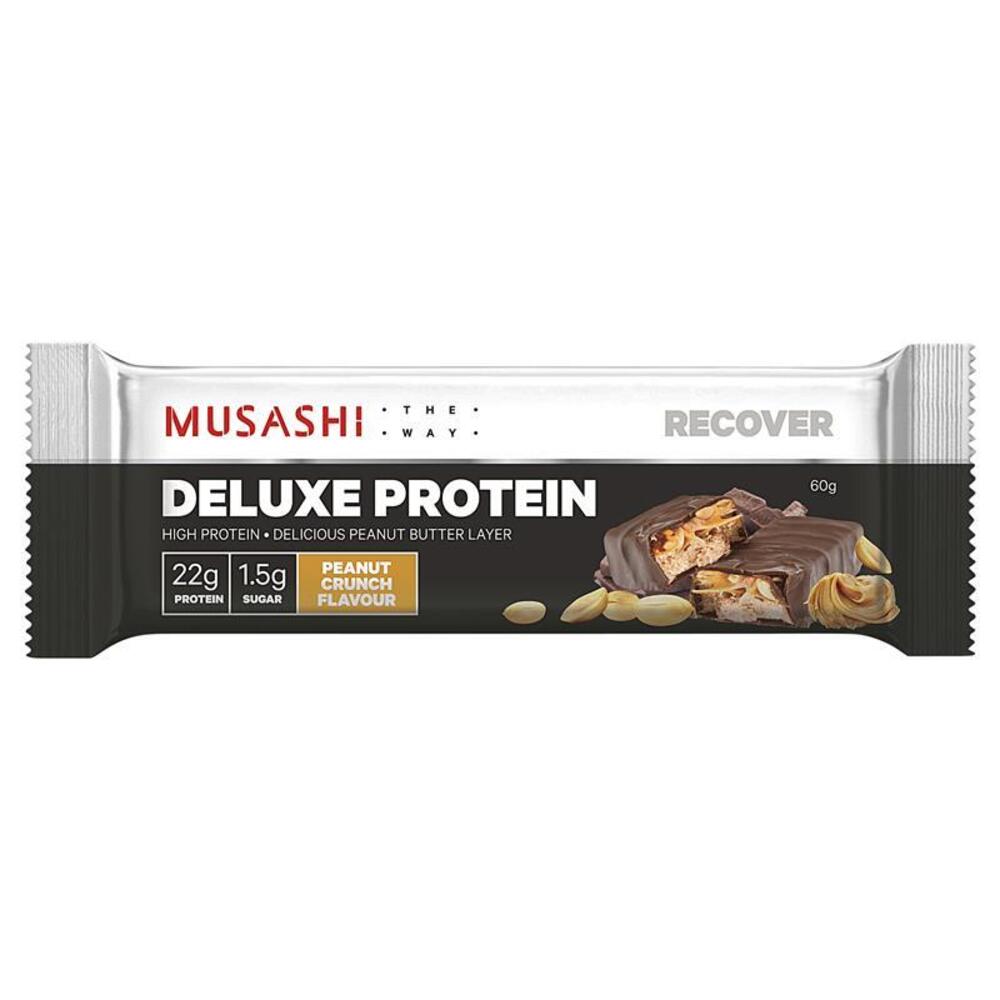 무사시 딜럭스 프로틴 바 피넛크런츠 60g Musashi Deluxe Protein Bar Peanut Crunch 60g