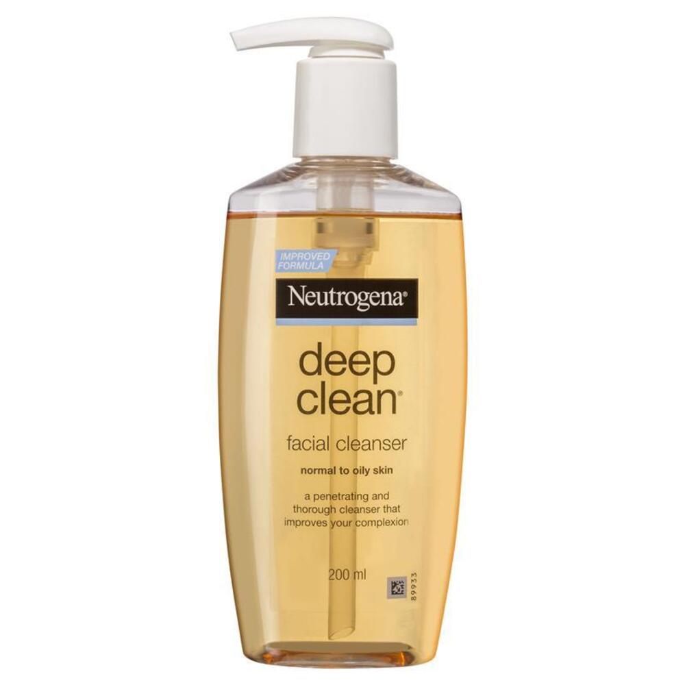 뉴트로지나 딥 클린 페이셜 클렌저 노멀 투 오일리 스킨 200ML, Neutrogena Deep Clean Facial Cleanser Normal to Oily Skin 200mL