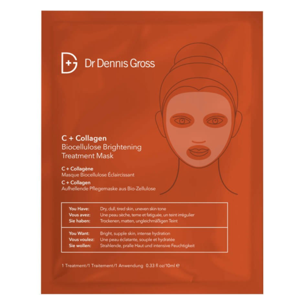 닥터. 데니스 그로스 C+콜라겐 바이오셀루로즈 브라이트닝 트리트먼트 마스크 I-039196, Dr. Dennis Gross C+Collagen Biocellulose Brightening Treatment Mask I-039196