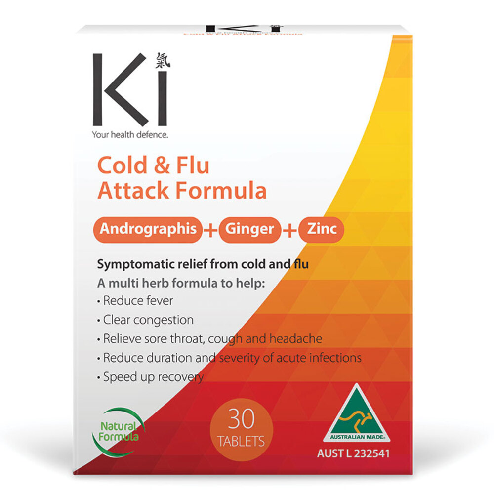 키 콜드 앤 플루 어택 포뮬러 30타블렛 Ki Cold and Flu Attack Formula 30 Tablets