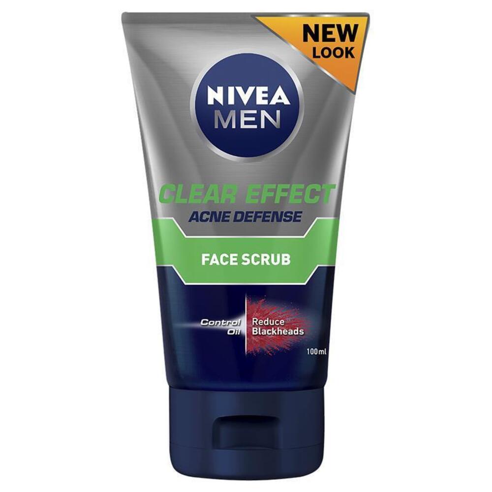 니베아 포 맨 클리어 이펙트 포어 미니마이저 페이셜 스크럽 100ml, Nivea for Men Clear Effect Pore Minimiser Facial Scrub 100ml