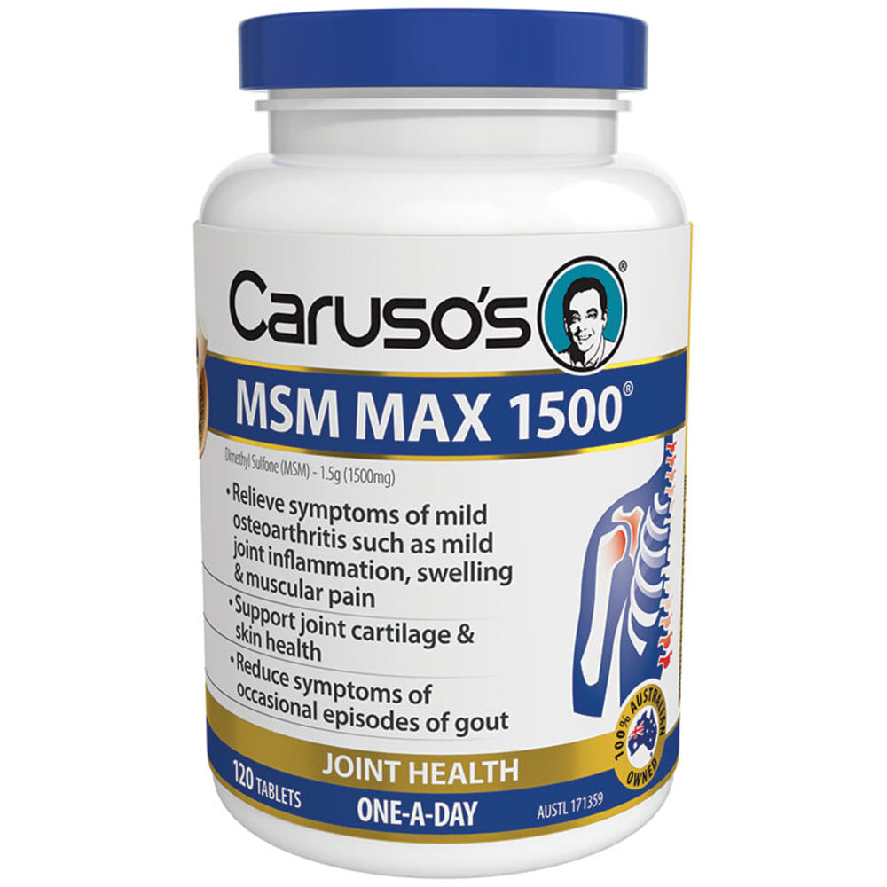 카루소스 내츄럴 헬스 MSM 맥스 1500mg 120타블렛 Carusos Natural Health MSM Max 1500mg 120 Tablets