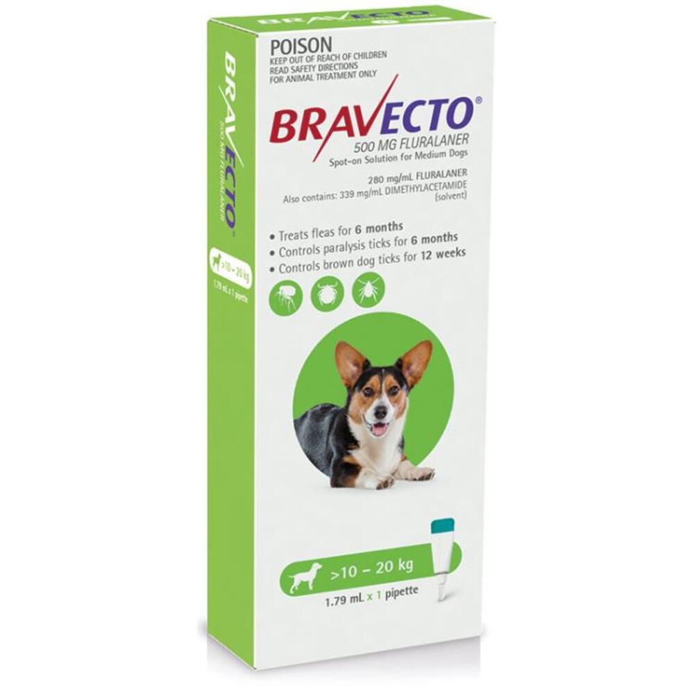 Bravecto Dog Spot On 10 20Kg 1 Pack