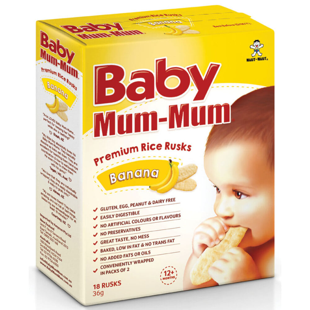 배이비 멈멈 라이드 러스크 바나나 플레이버 36g, Baby Mum-Mum Rice Rusks Banana Flavour 36g