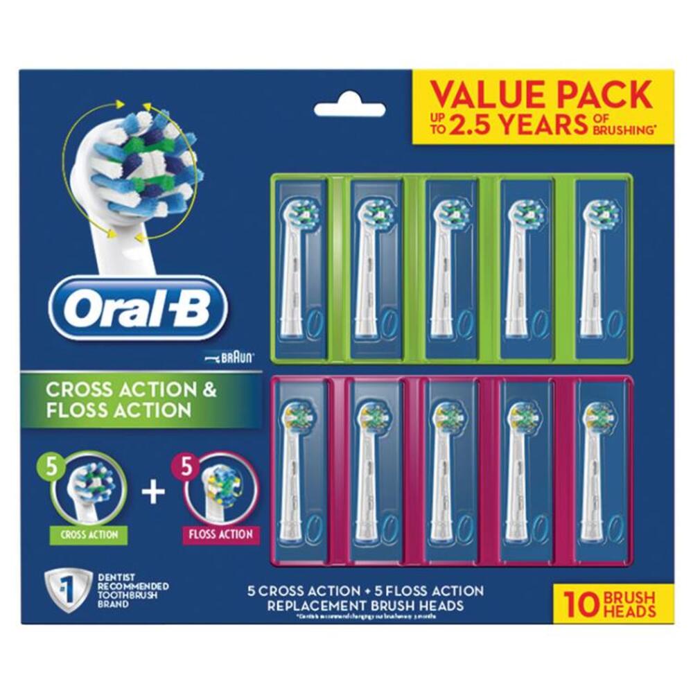 Oral B Power Toothbrush Cross &amp; Floss Action Refills 10 Pack