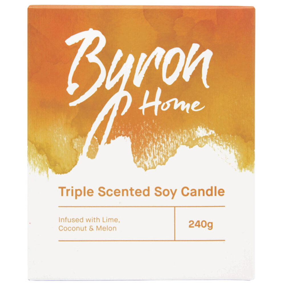 바이론 홈 트리플 향 소이 캔들 라임 코코넛 앤 메론, Byron Home Triple Scented Soy Candle Lime Coconut and Melon