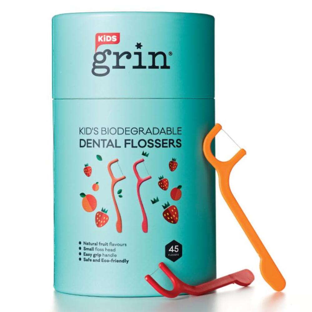 Grin Kids Biodegradable Dental Flossers 45 Pack