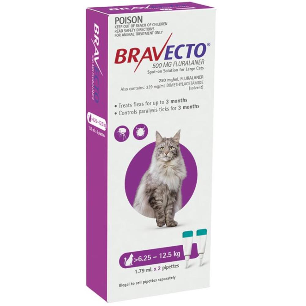 Bravecto Cat Spot On 6.25 12.5Kg 2 Pack