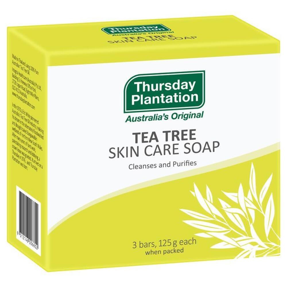 Thursday 써스데이 플랜테이션 티 트리 비누 3x125g, Thursday Plantation Tea Tree Soap 3x125g