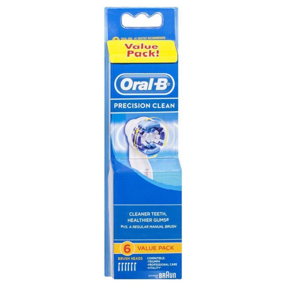Oral B Precision Clean Replacement Electric Toothbrush Heads Value 6 Pack