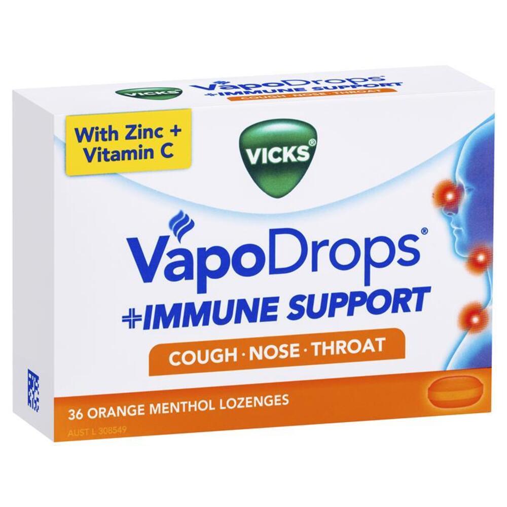 빅스 베이포드롭 이뮨 서포트 오렌지 36개 Vicks VapoDrops Immune Support Orange 36 Lozenges