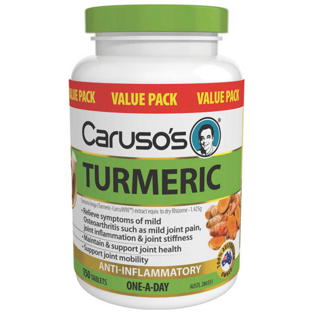 카루소스 내츄럴 헬스 원 어 데이 강황 150타블렛 Carusos Natural Health One a Day Turmeric 150 Tablets