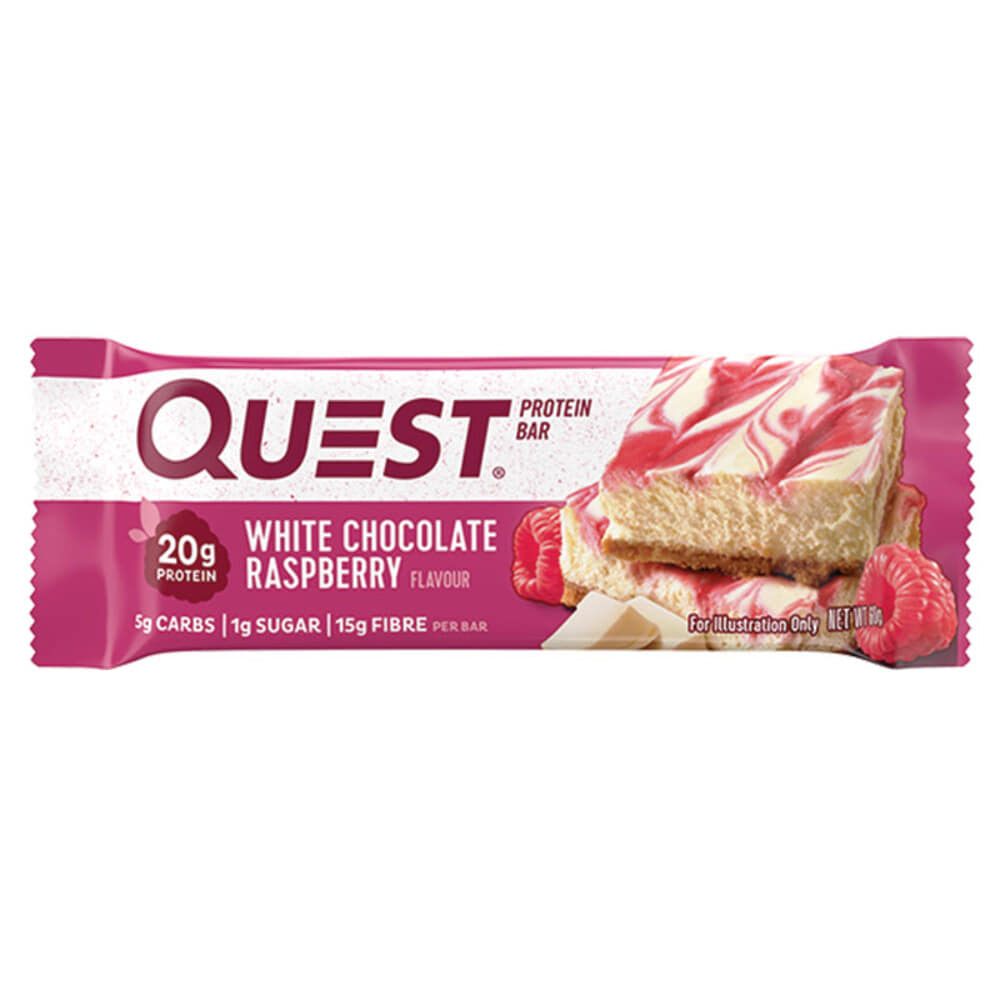퀘스트 프로틴 바 화이트 초코렛 산딸기 60g Quest Protein Bar White Chocolate Raspberry 60g