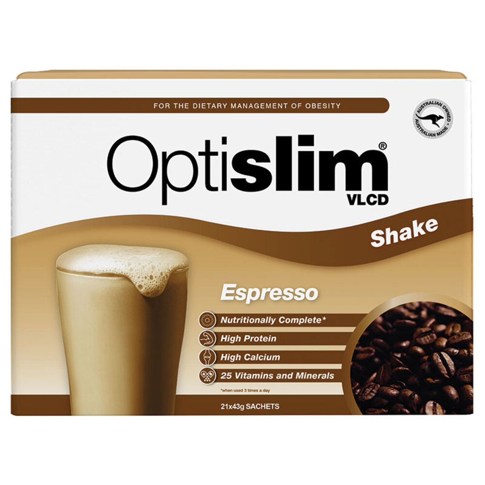옵티슬림 VLCD 밀 리플레이스먼트 쉐이크 커피 21x40g 개 Optislim VLCD Meal Replacement Shake Coffee 21x40g Sachets