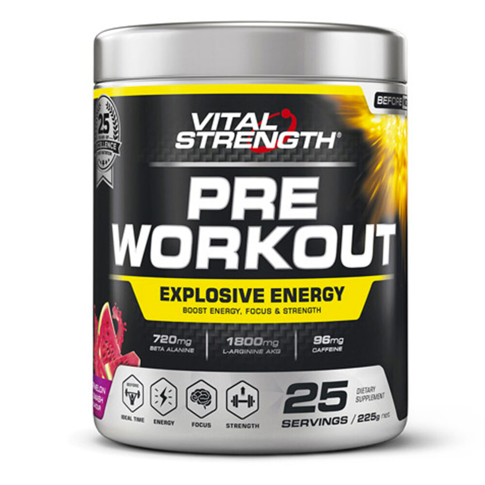 VitalStrength Pre Workout Powder Watermelon Smash 225g