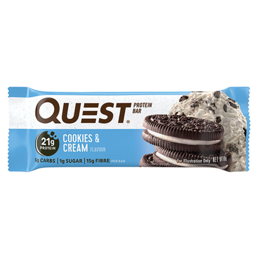 퀘스트 프로틴 바 쿠키 앤 크림 60g Quest Protein Bar Cookies and Cream 60g