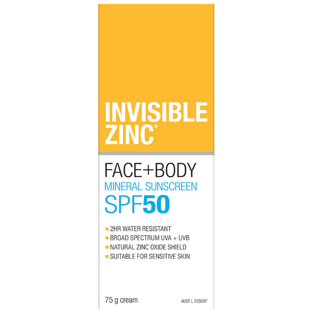 인비저블 아연 SPF 50+ 페이스 앤 바디 75g, Invisible Zinc SPF 50+ Face and Body 75g