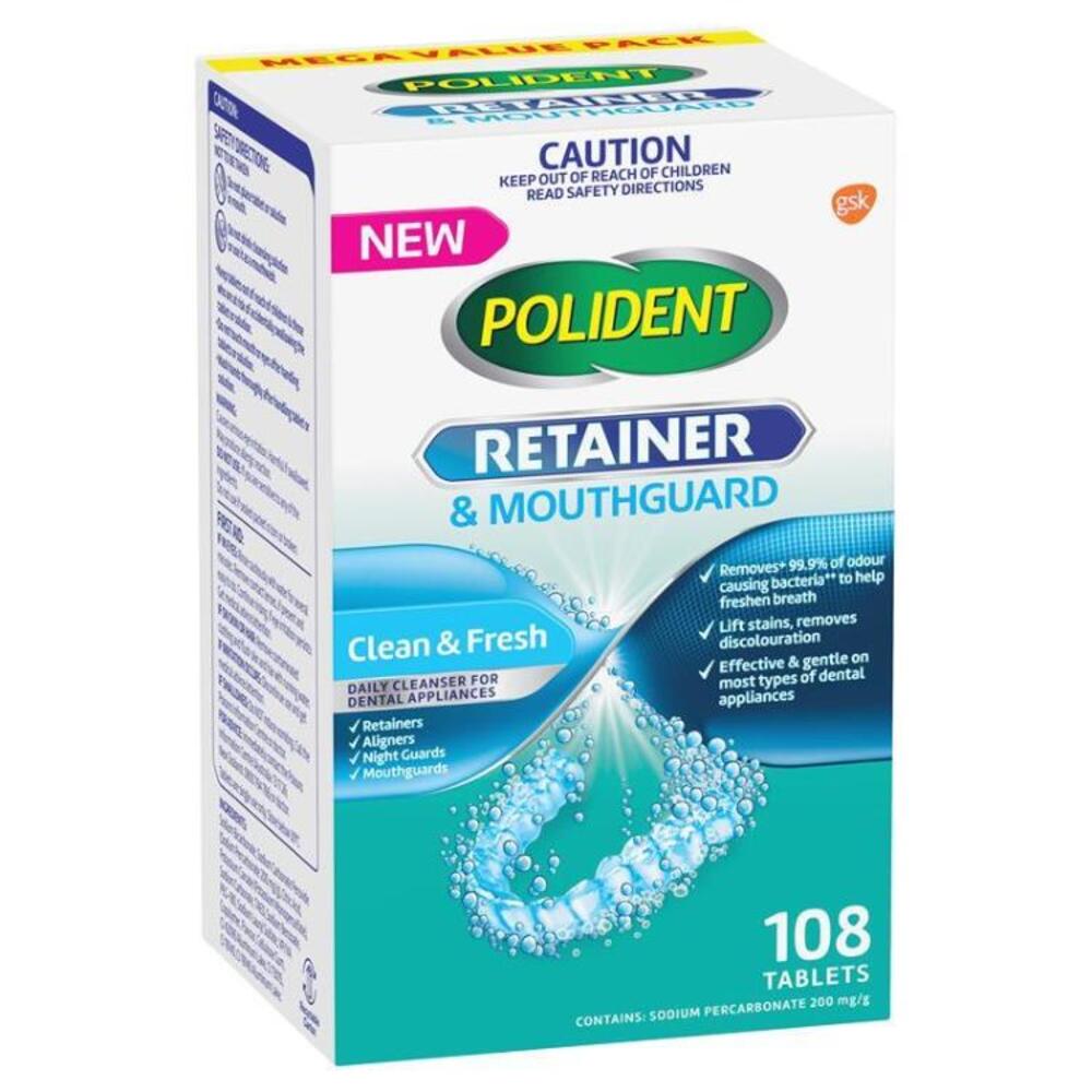 Polident Retainer and Mouthguard Cleanser 108 Tablets Exclusive Size