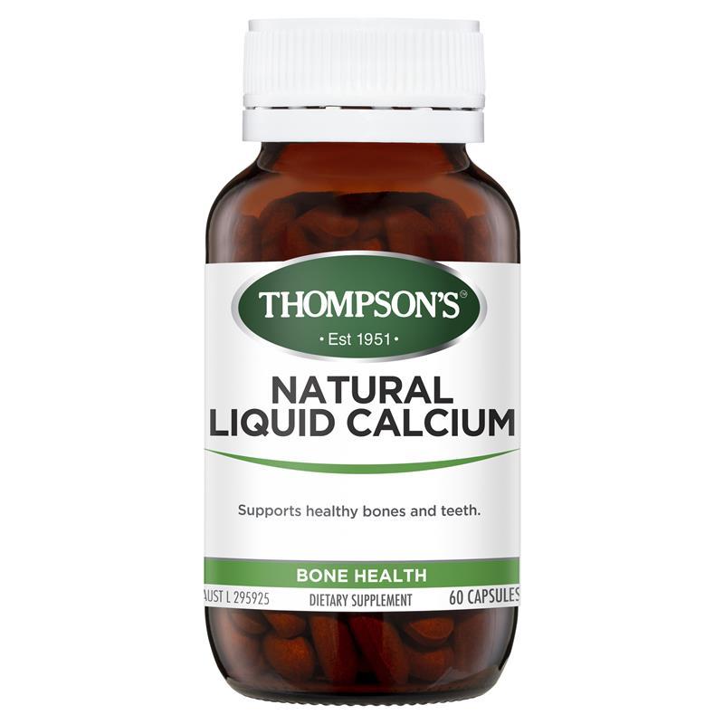 톰슨 내츄럴 리퀴드 칼슘 60 정 뉴포뮬러 Thompsons Natural Liquid Calcium 60 Capsules New Formula